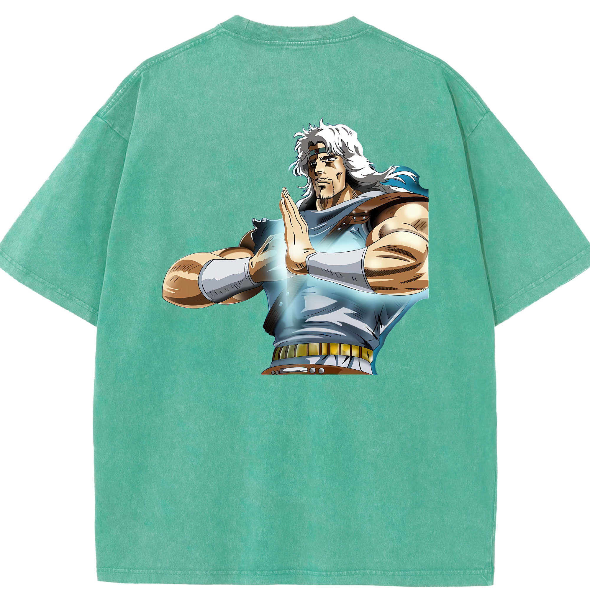 （画像用） 北斗の拳 Fist of the North Star 綿100% ヴィンテージ風 半袖Tシャツ（背面プリント）